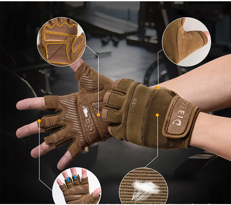 Sabado Men Lightweight Breathable Non-Slip Microfiber Elastic Weight Lifting Gloves Fingerless Fitness Gloves