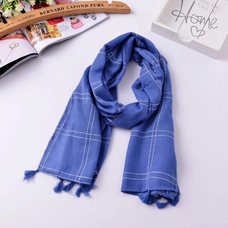 Checked Children Cotton Colorful Warm Spring Daily Fashion Soft Long Scarf