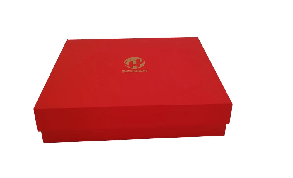 Custom Rectangle Shape Luxury Red Gift Box Scarf Box Packaging with UV Coating
