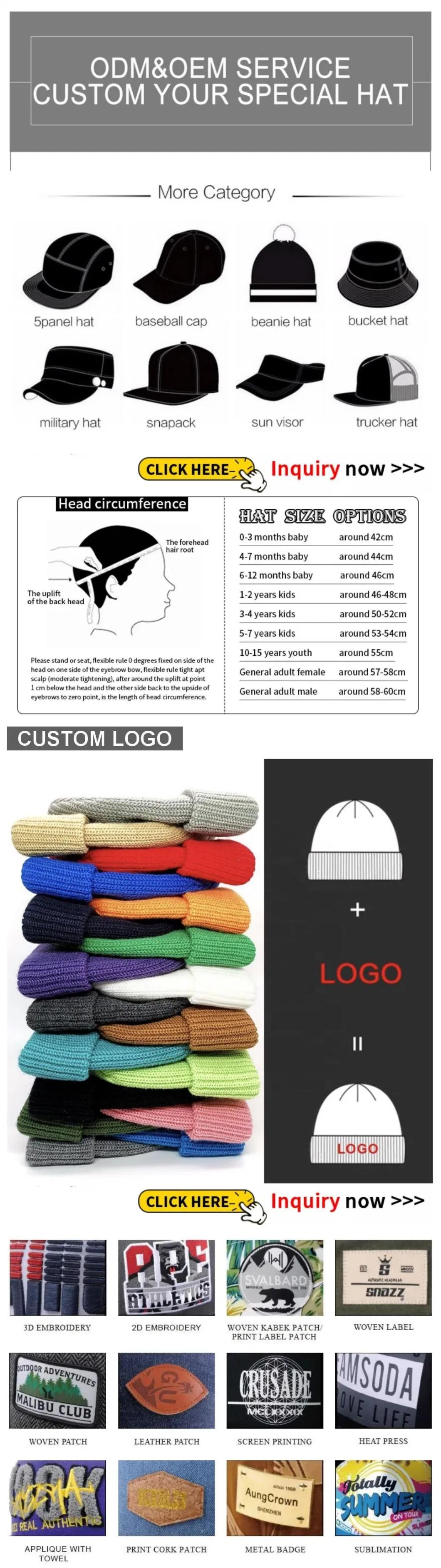 Wholesale Winter Warm Knitted Cuffed Unisex Soft Custom Logo Beanie Hat with Multicolor POM POM