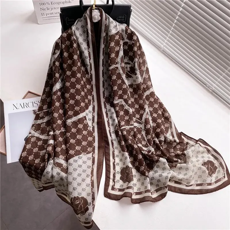 Luxury Brand 2024 Women Headscarf Cotton Linen Winter Hijab Scarf