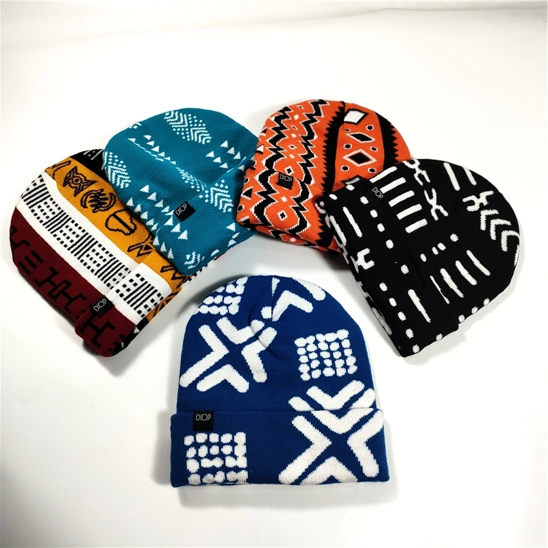 High Quality Wholesale Custom Beanie Tie Dye with Logo Unisex for Women Beanie Hats Fashion Washable China Foldable Stock Knitted Beanie Winter Cap Hat