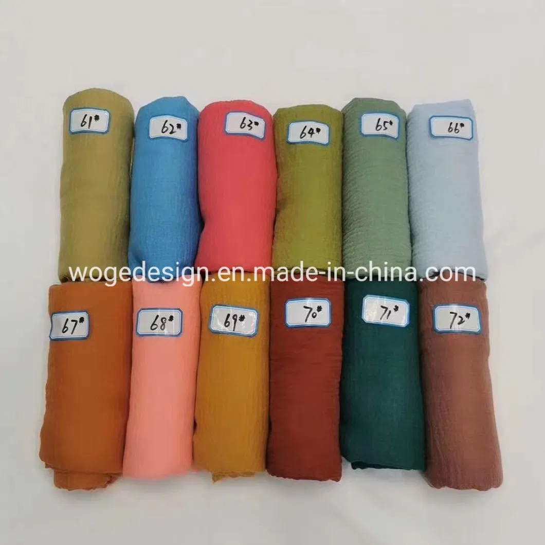 Fashion Yiwu Manufacturer Hot Sold Muslim Shawls Muffler Neck Cover Wrap Viscose Fabric Ladies Hijab Scarf with 105colors Available