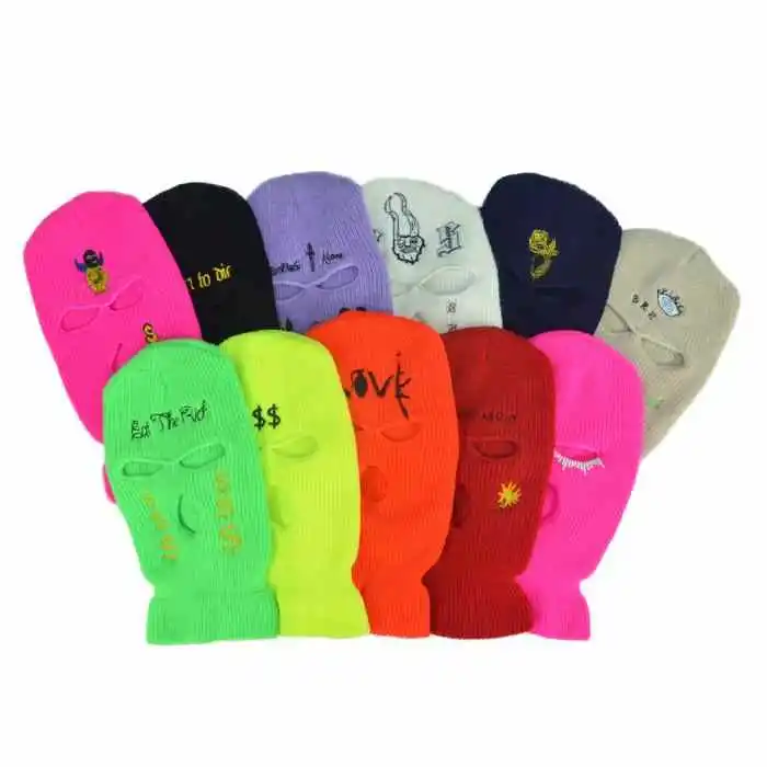 New Distressed Balaclava Knitted Balaclava Custom Logo Full Face Winter Ski Mask Windproof One Hole Grassy Face Mask