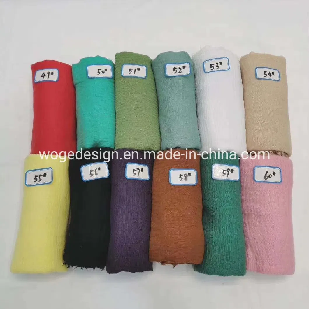 Fashion Yiwu Manufacturer Hot Sold Muslim Shawls Muffler Neck Cover Wrap Viscose Fabric Ladies Hijab Scarf with 105colors Available