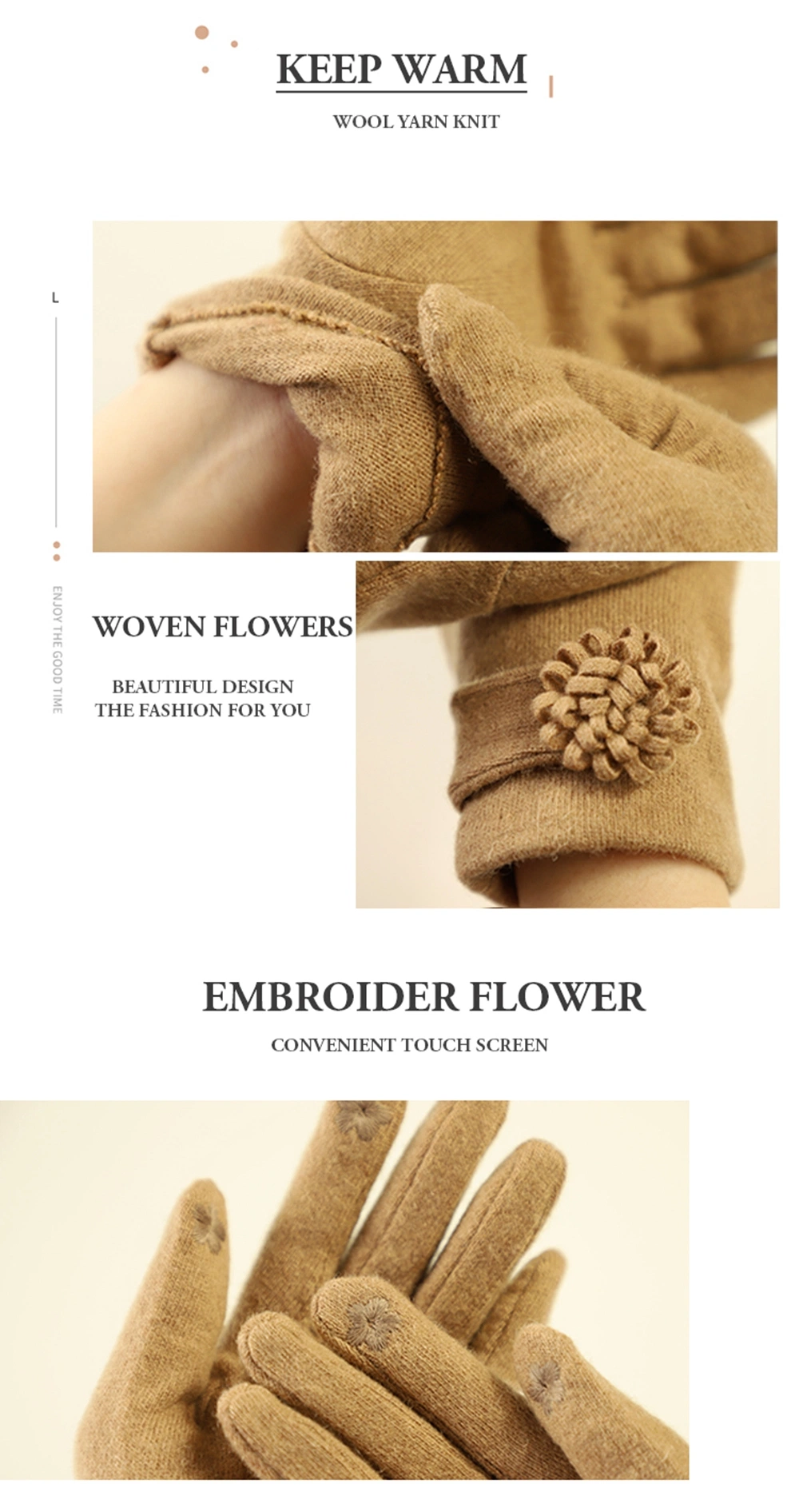 Wholesale Women Five Fingers Winter Other Gloves &amp; Mittens Material Knit Nylon Wool Acrylic Gloves Mittens for Women