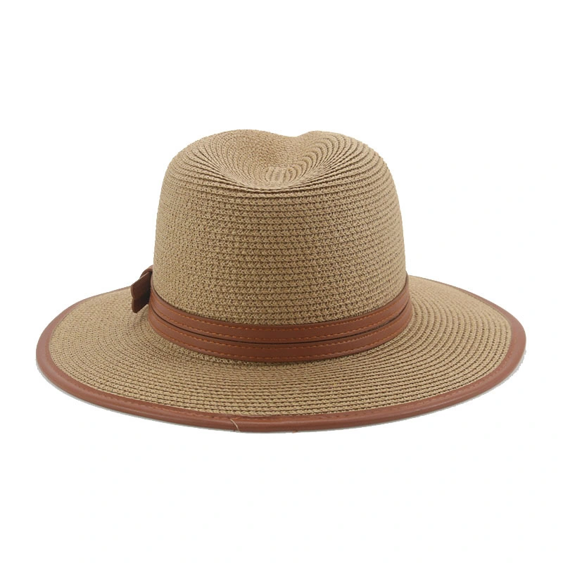 Wholesale Spring Summer Korean Wrapped Paper Straw Beach Cap Lady Designer British Fashion Sun Hat