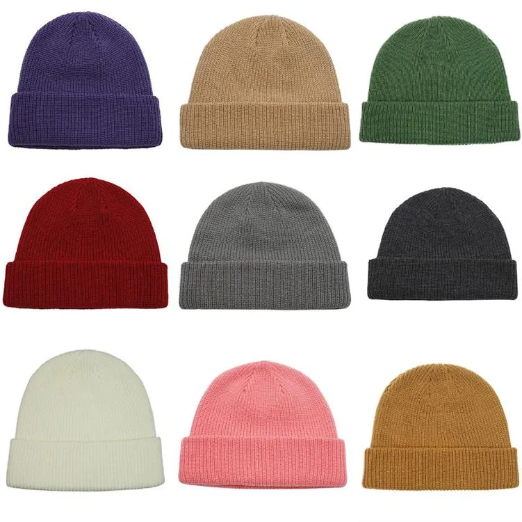 Custom Men Acrylic Jacquard Flame Knitted Beanie Hat Toque