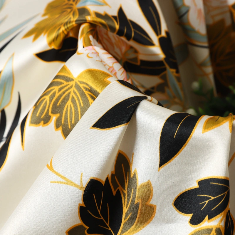 Colorful Flower Silk Satin Chiffon Fabric Digital Printing for Garment Dress Scarf