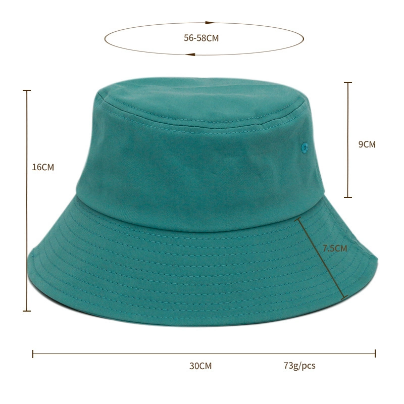 Custom 3D Embroidery Logo Solid Color Women Bucket Hat