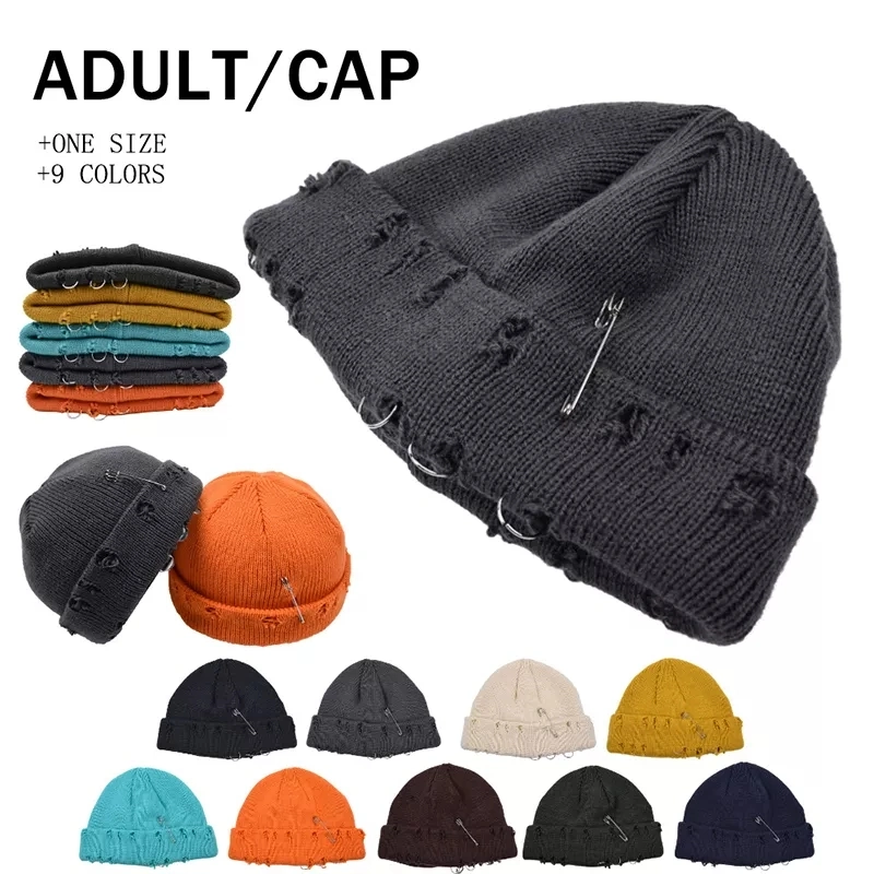 Hot Selling Winter Warm Beanies Knitted Hip Hop Skull Hole Beanies Hat