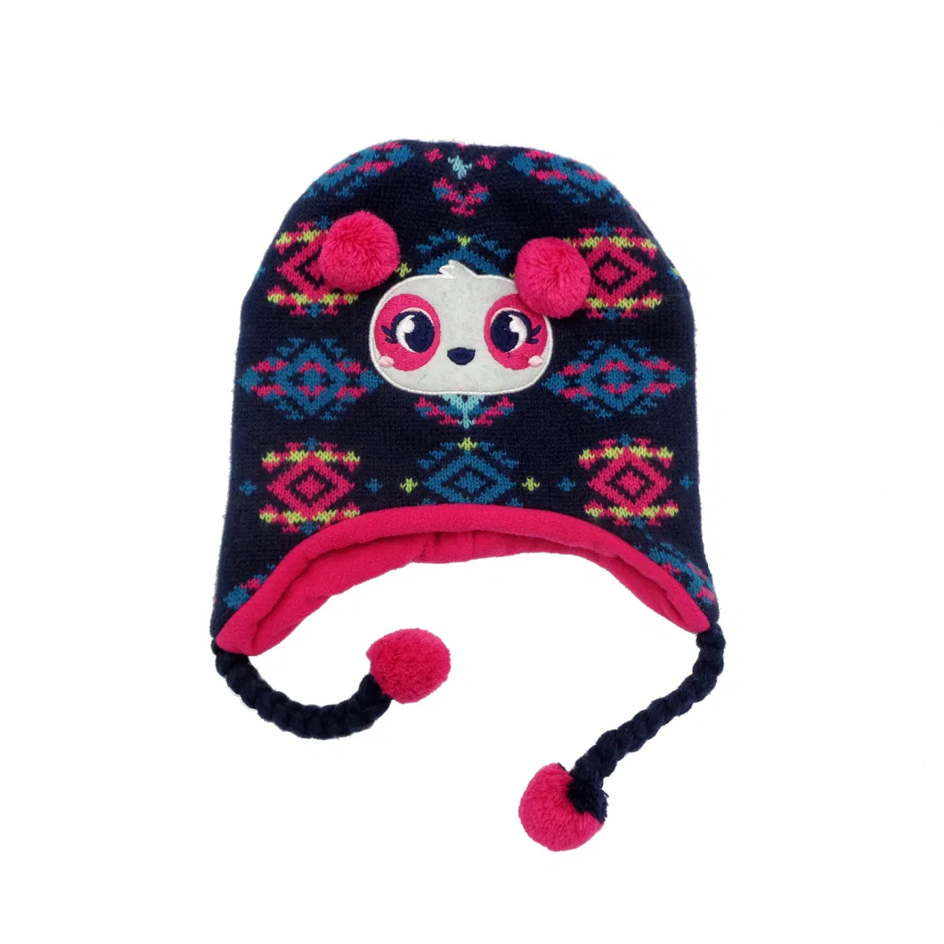 Custom Handmade Knitted Winter Warm Children Kids Youth Caps Hats