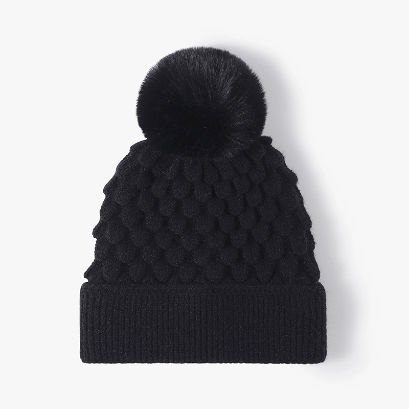 New Style Autumn and Winter Mohair Blended Knitted Cap Outdoor Thickened Warm Knitted Hat Men and Women