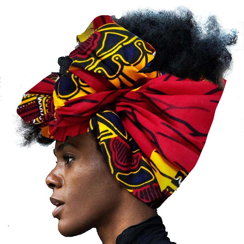 African Wax Print Cotton Headwrap Hair Scarf Tie for Women