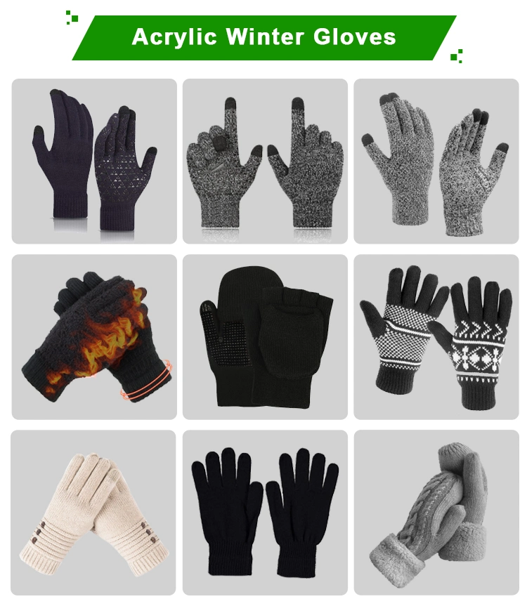 Acrylic Knitted Cotton Outdoor Sport Thermal Winter Fashion Gloves Mittens for Girl