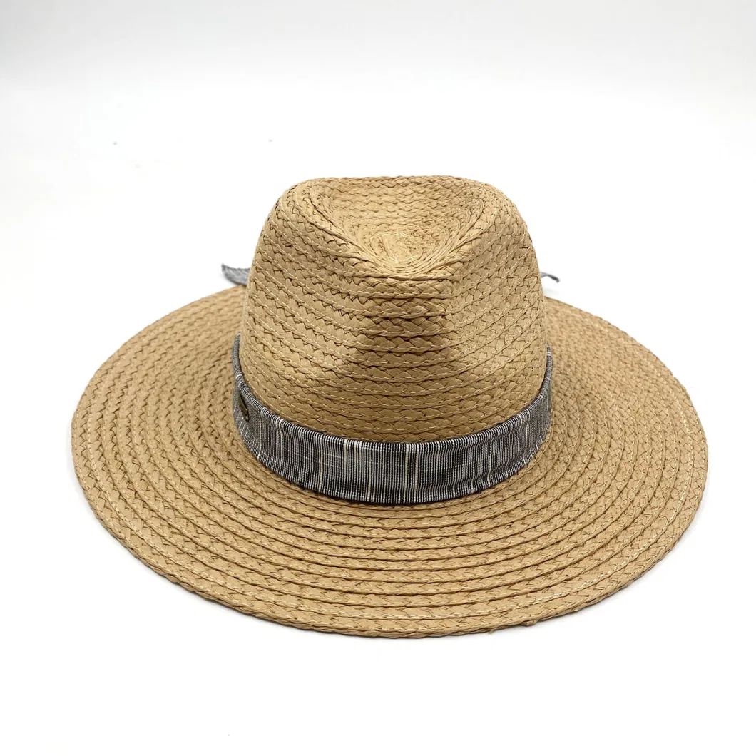 Raffia Paper Scarf Band Sun Protect Traveling Summer Hat