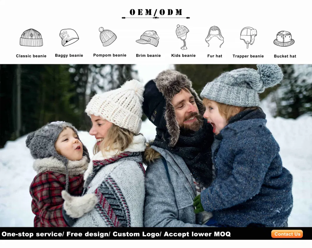 Unisex Winter Fashion Woolen Women Ladies Knitted Embroidered Designer Hat Custom Embroidery Logo Beanie