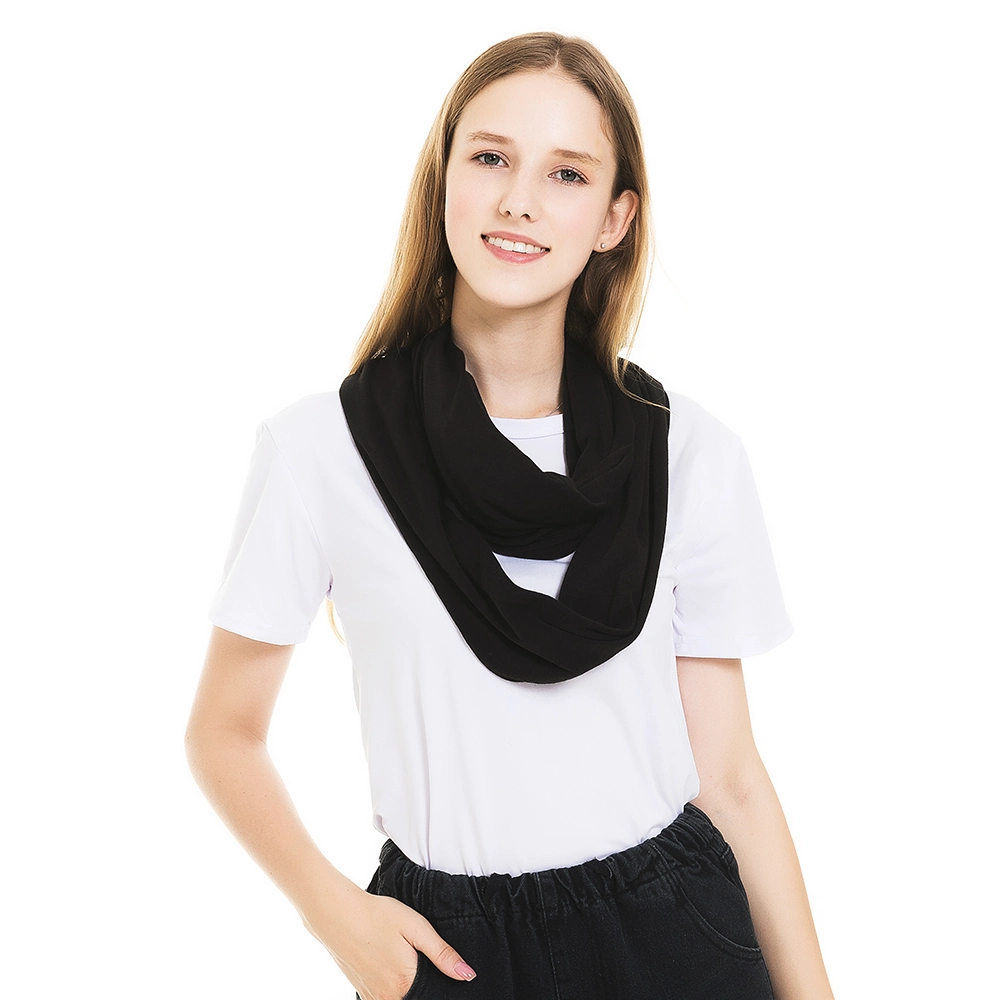 100% Polyester Jersey Loop Infinity Scarf with Hidden Zipper Pocket in Different Colors