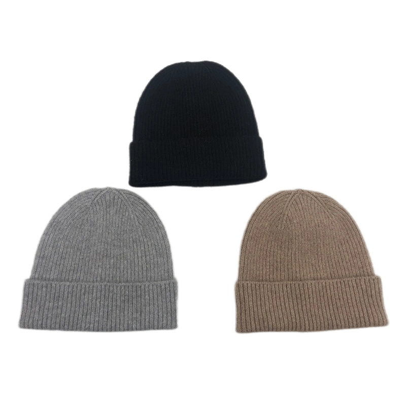 High Quality Black Recycled-Polyester Warm Custom Hats Winter Causal Hat Wholesale Beanie