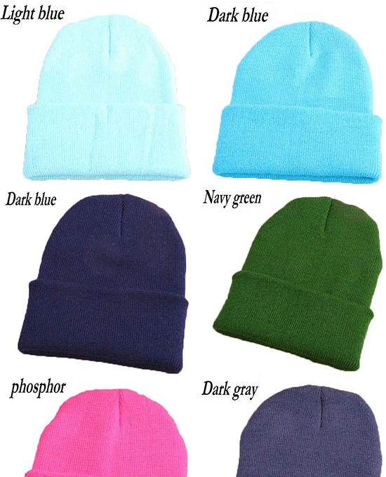 High Quality Winter Plain Dyed Custom Beanie Hat 100% Acrylic Warm Knitted Beanie Custom Logo