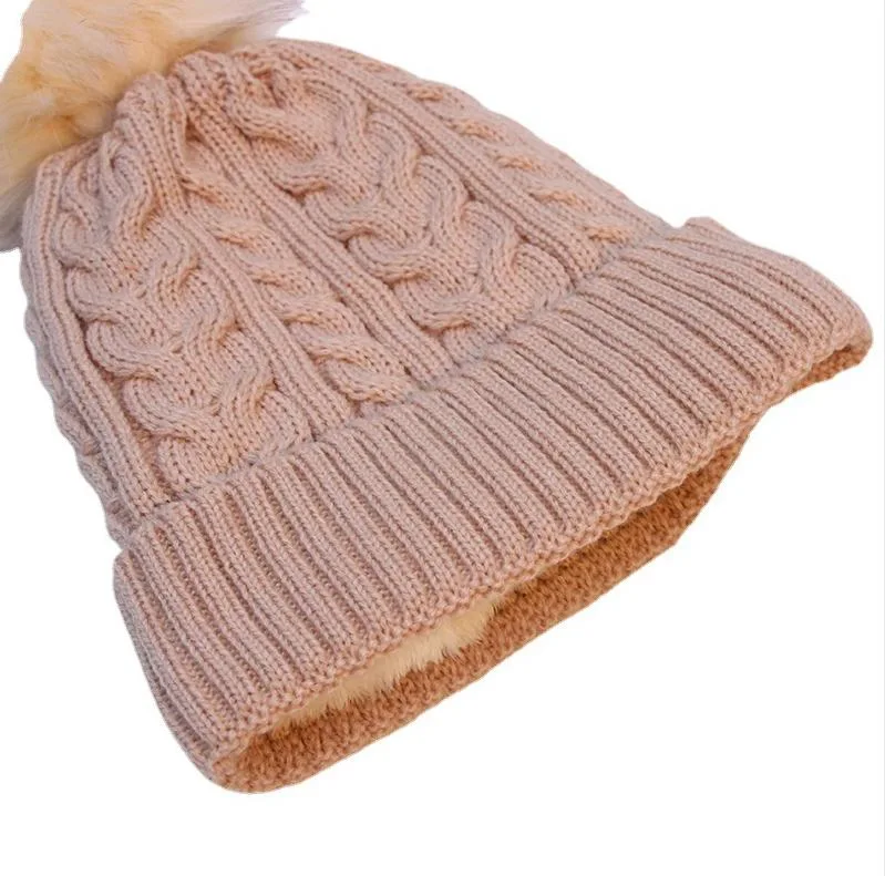 Winter Knitted Cap Double-Sided Cashmere Knitting Hat Cowboy Hat Fashion Cap Baseball Hat