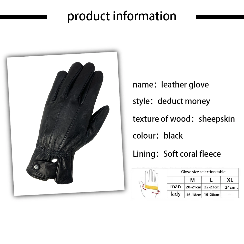 Thermal Winter Touring Smartphone Goatskin Mens Leather Gloves