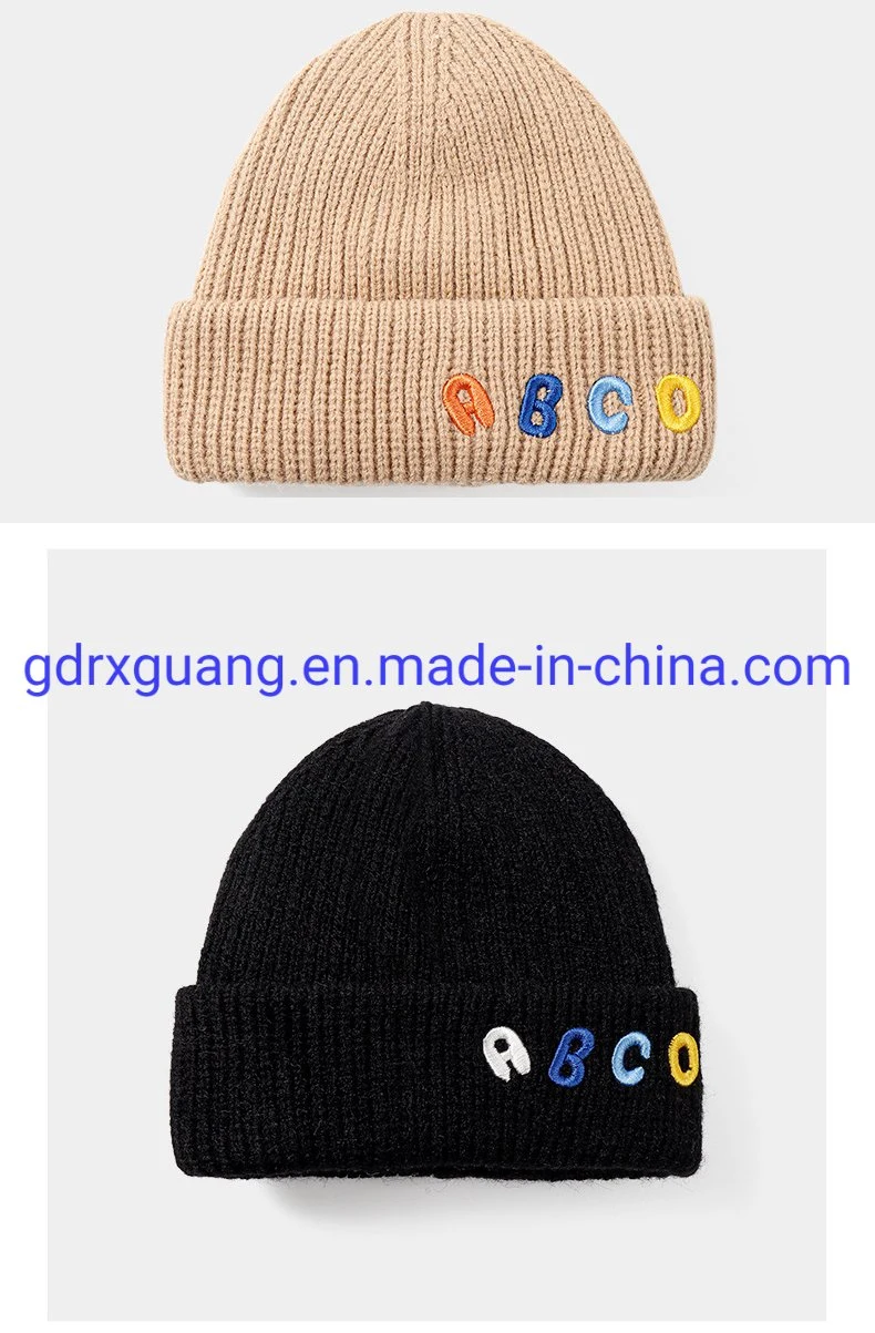 Wholesale High Quality Custom Embroidery Logo Warm Winter Beanie Hats