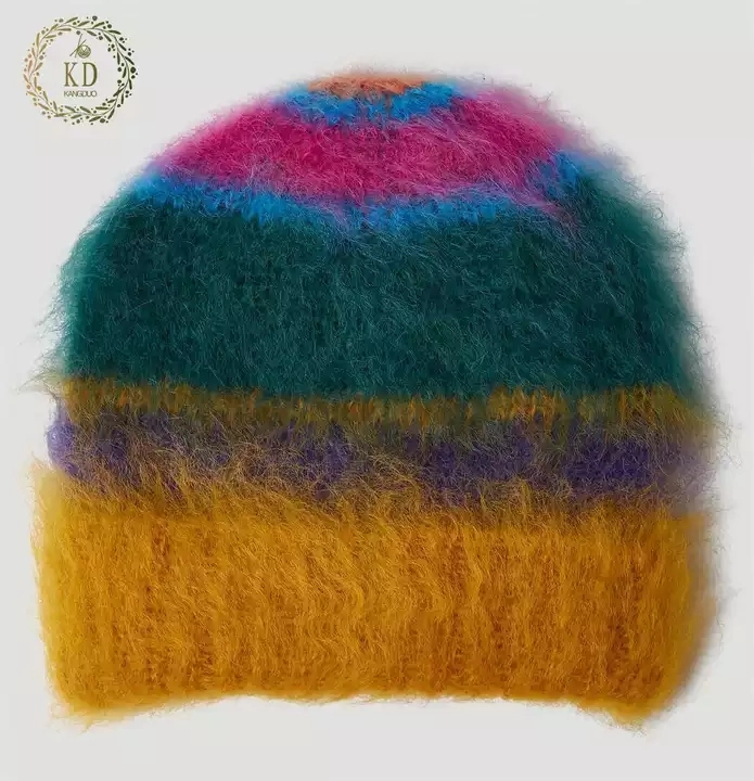 View Larger Imageadd to Comparesharekd Knitwear Manufacture Custom Jacquard Logo Knit Winter Color Block Stripe Fluffy Mohair Beanie