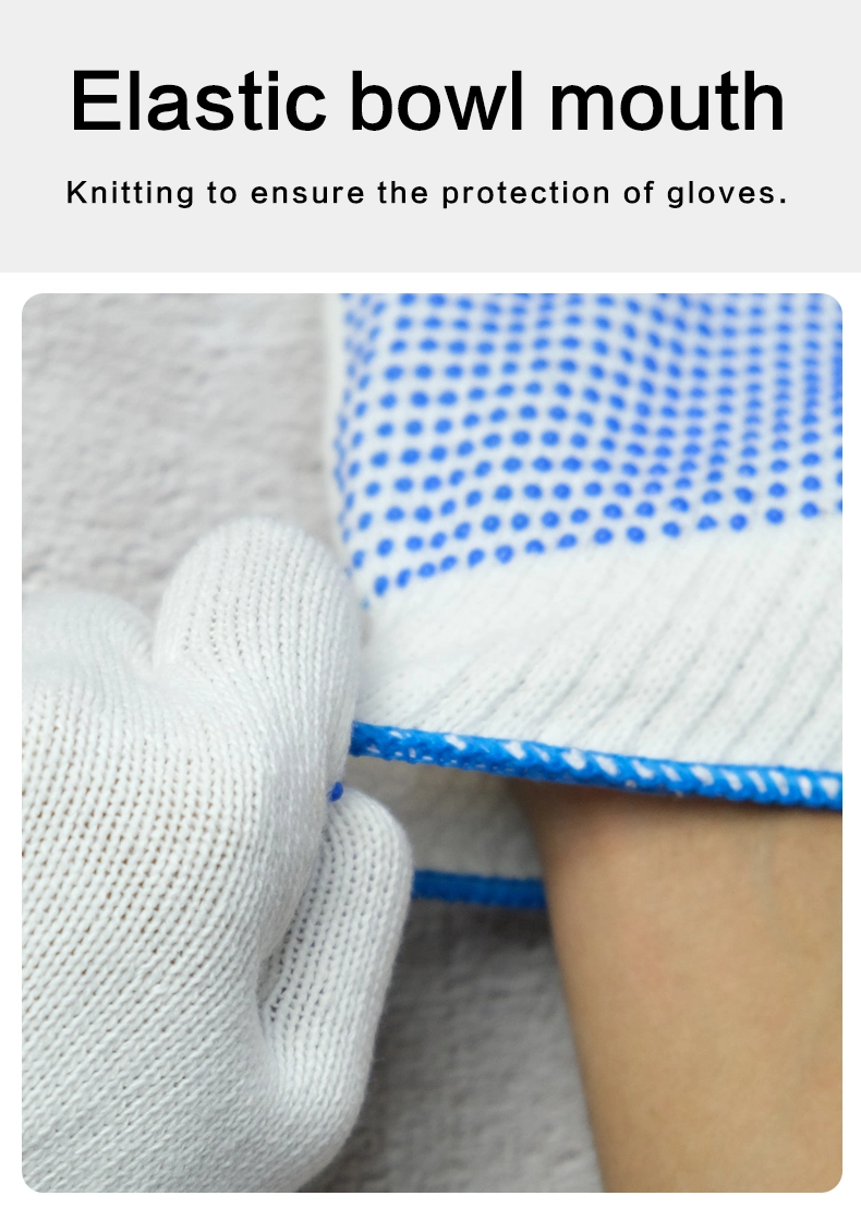 China Wholesale PVC Dotted/Dots Safety/Work/Labor Glove Industrial/Construction/Working Guantes Cotton Knitted Gloves