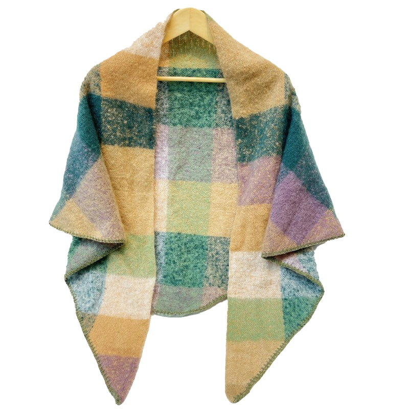 Warm Thickened Round Mohair Triangle Scarf /Shawl