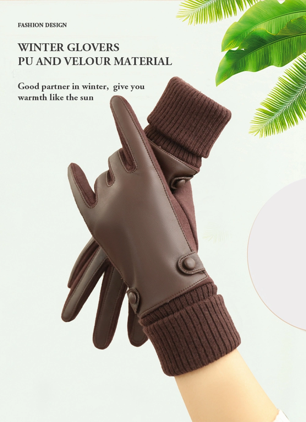 Mens Winter PU Leather Gloves Warm Thermal Women Touchscreen Driving Gloves