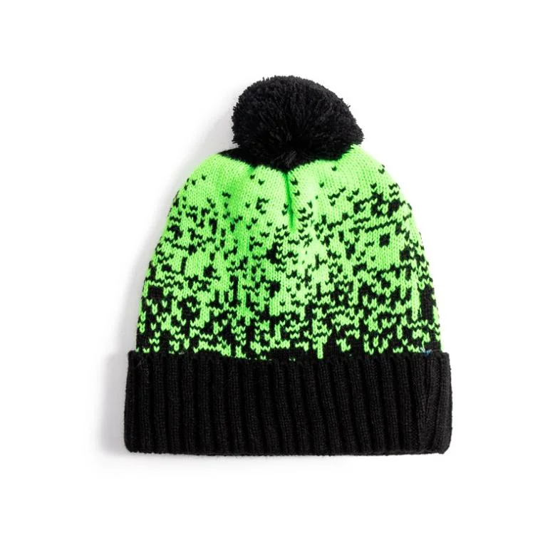 High Quality Promotional Acrylic Jacquard Embroidery Logo POM POM Beanie