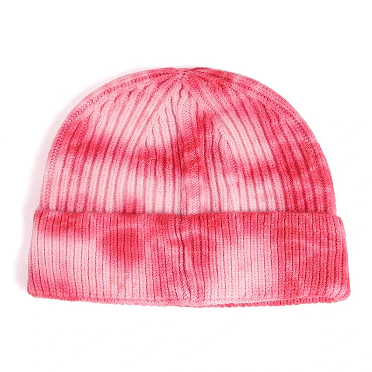 Fisherman Beanies Ladies Tie Dye Print Autumn Hip Hop Knitted Cap Hat