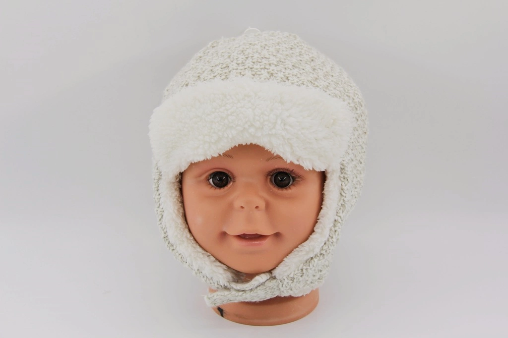 Cute Baby Knitted Hat with Polar Fleece Winter Warmer Earmuff