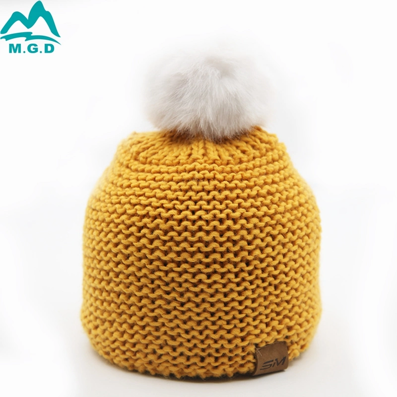 Custom Fashion Women Thick Slouchy Snow Winter Pompom Beanie