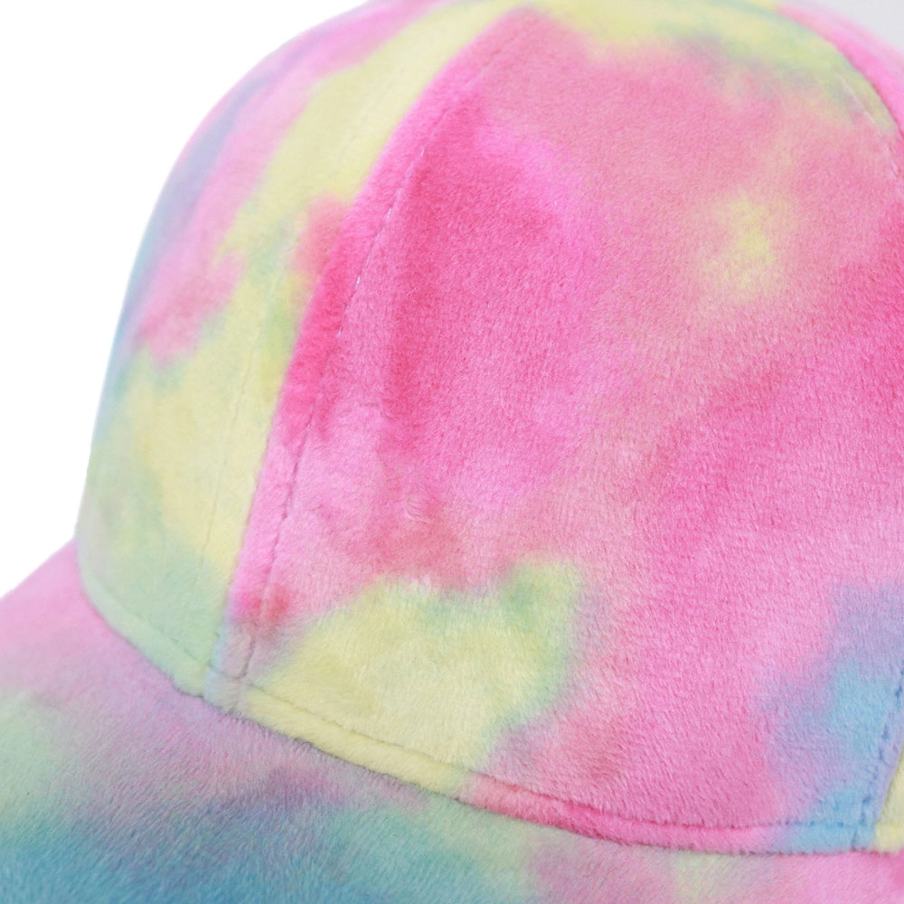 The 6-Panel Baseball Cap Made of Polar Fleece Tie-Dye Fabric Is Beautiful and Stylish