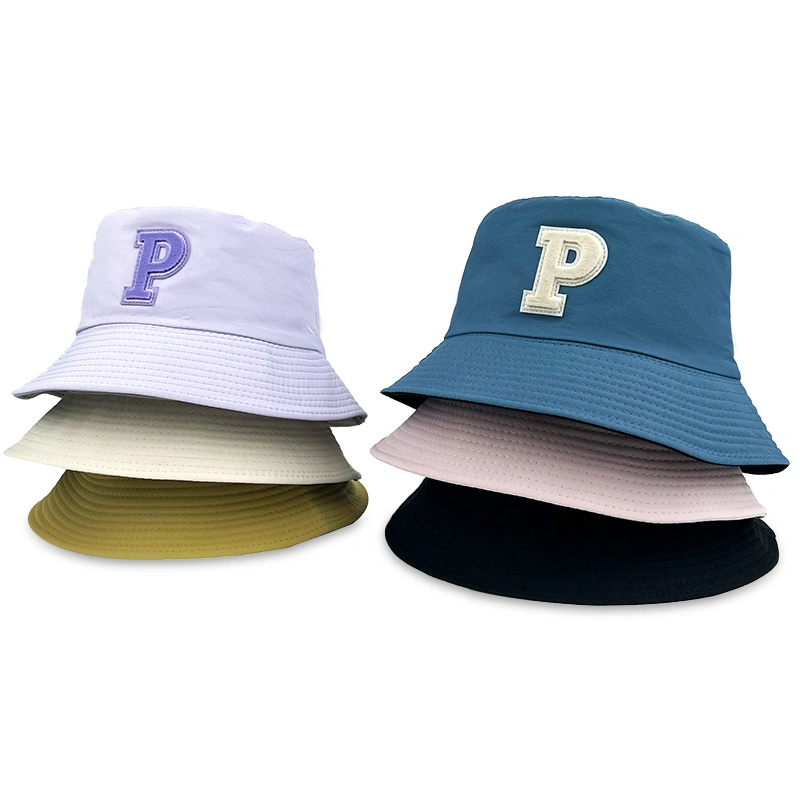Customizable Double-Sided Letters Cotton Men Women Outdoor Sun-Protection Fishing Fisherman&prime;s Bucket Hat