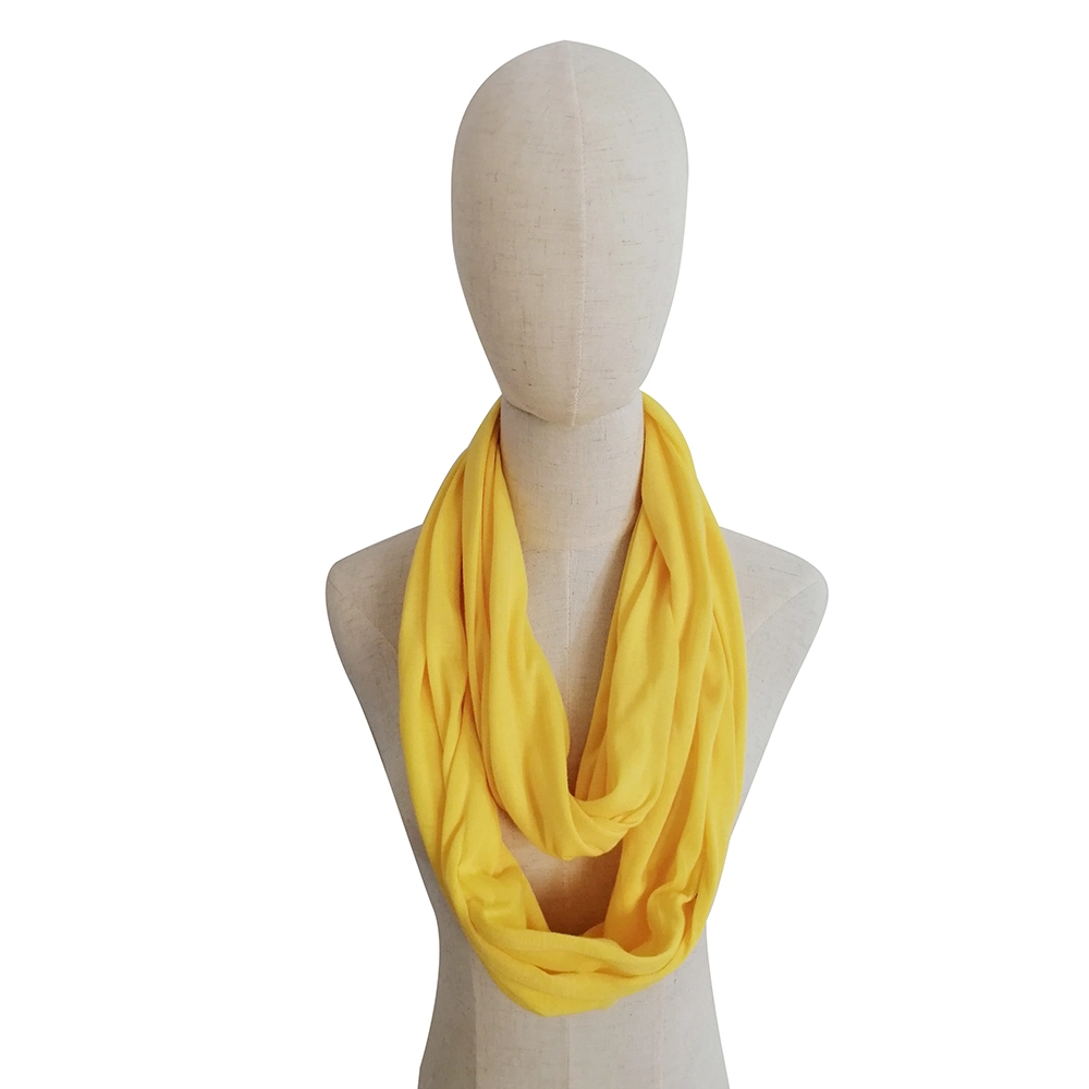 Pockets Infinity Scarf with Hidden Zipper Storage in Jersey Fabric