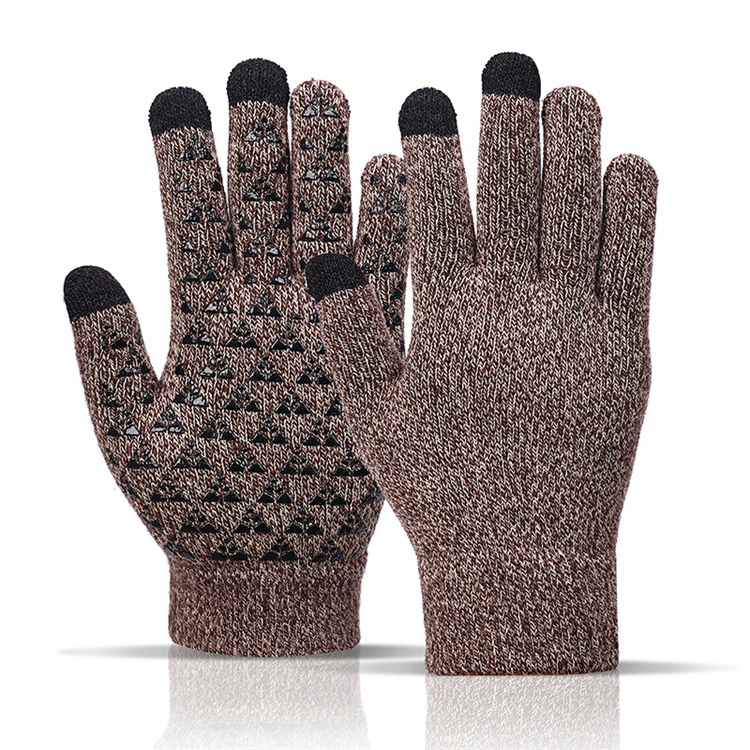 Warm Knitted Gloves Plus Velvet Thick Non-Slip Winter Touch Screen Gloves
