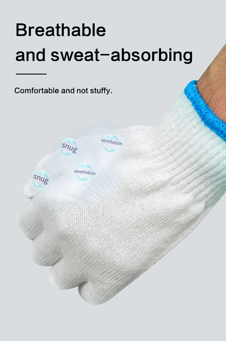 China Wholesale 7/10gauge Industrial/Working/Hand Knitted Guantes Safety Work Glove White Cotton Gloves