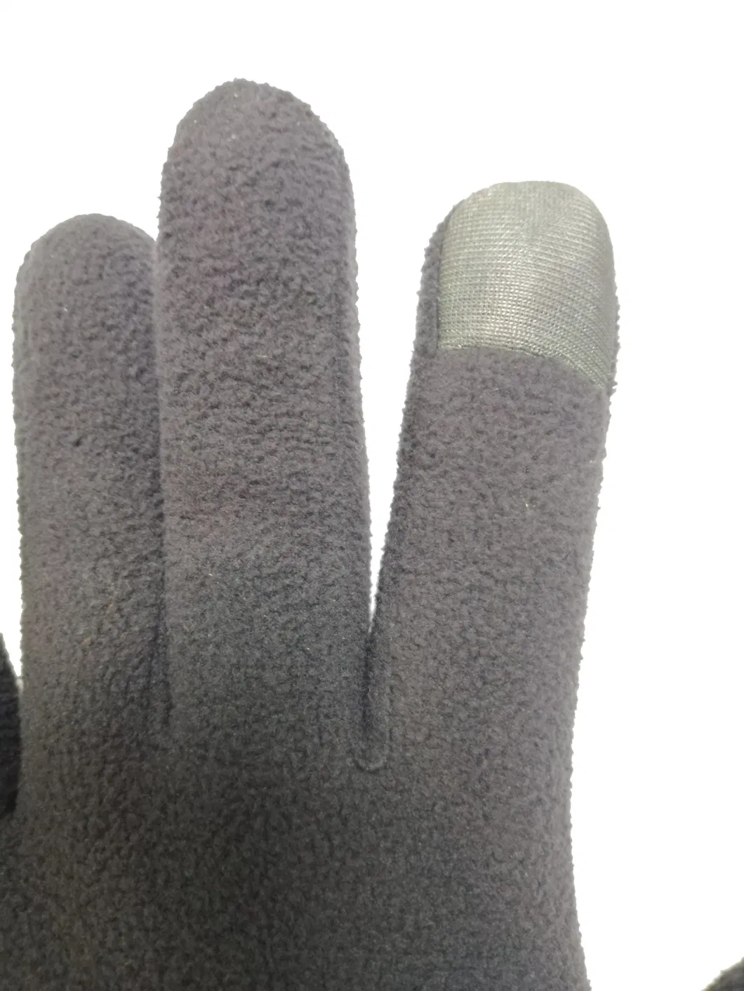 Touch Screen Black Fleece Gloves Full Fingers Mitten Soft Winter Gloves