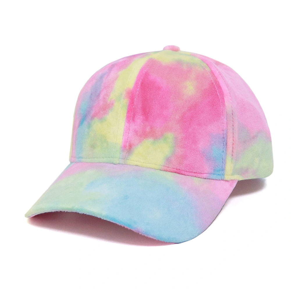 The 6-Panel Baseball Cap Made of Polar Fleece Tie-Dye Fabric Is Beautiful and Stylish