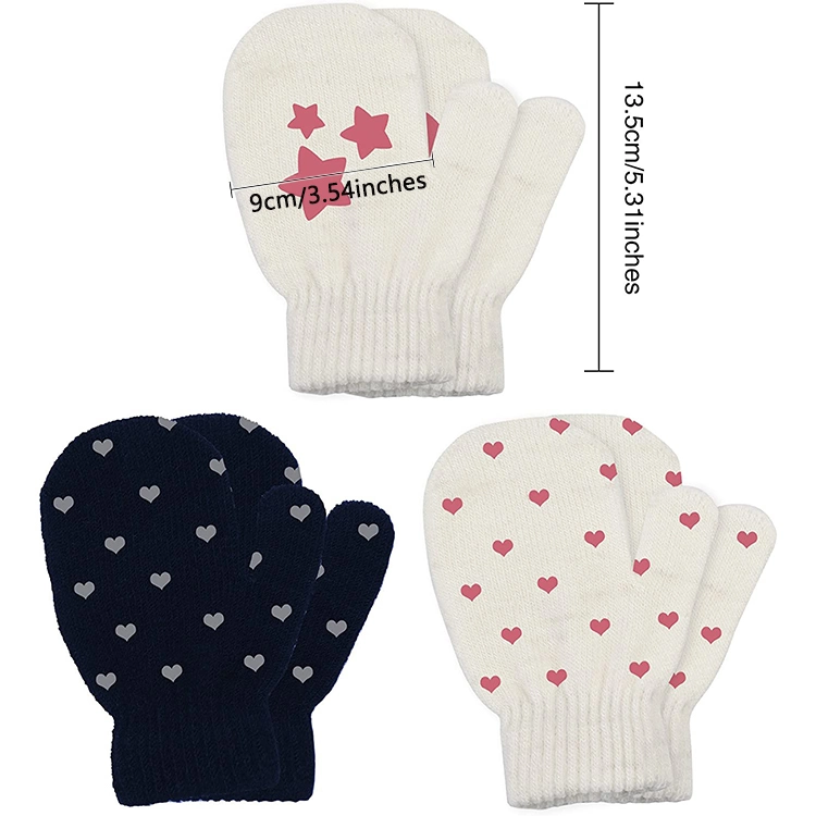 Kids Cheap Magic Stretch Soft Cute Winter Warm Knit Wool Acrylic Gloves