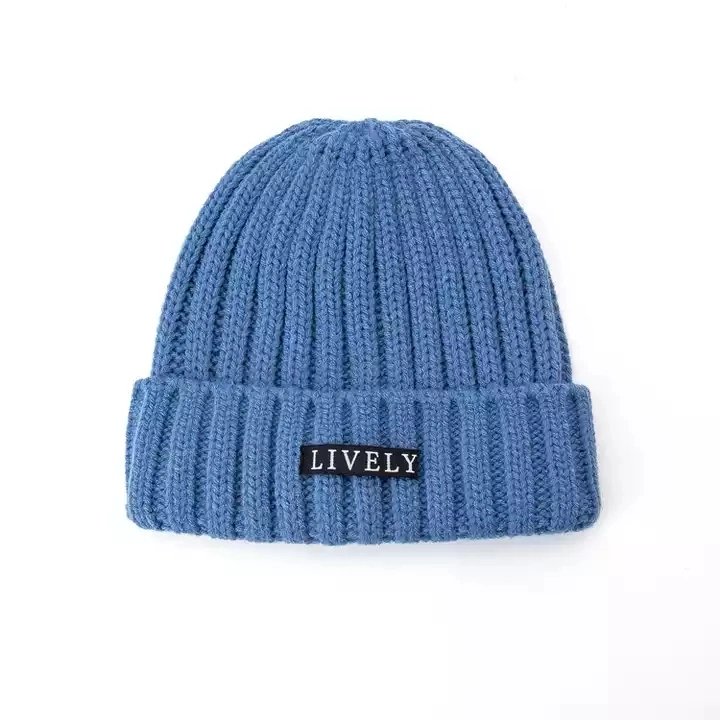 Top Quality Custom Embroidery Logo Rib Winter Kit Hats Outdoor Warm Customize Beanies Hats