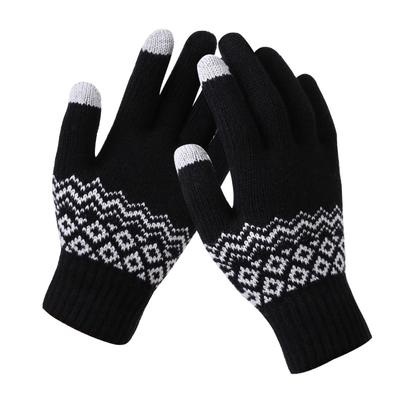 2020 Knitted Pattern Warm Touch Screen Gloves