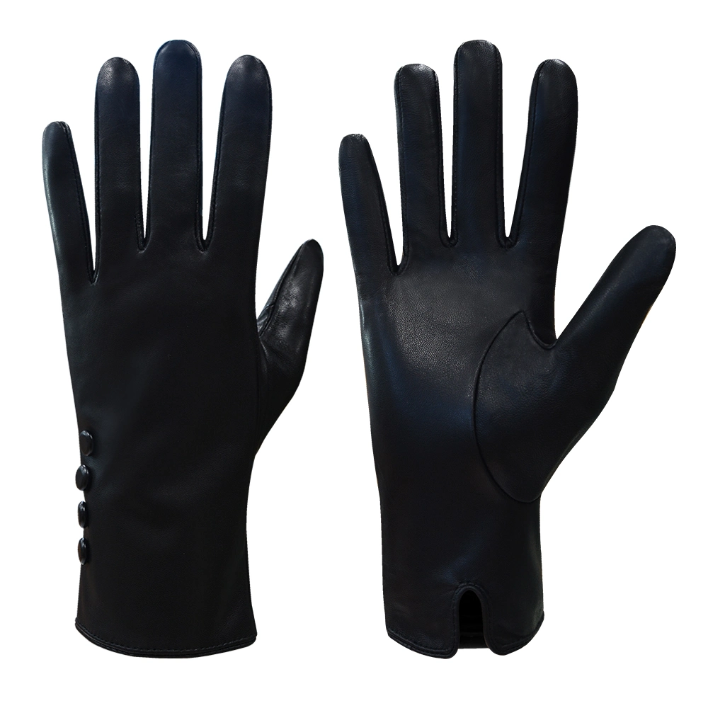 Real Sheepkin Leather Gloves Manufacturer Custom Women Leather Winter Gloves