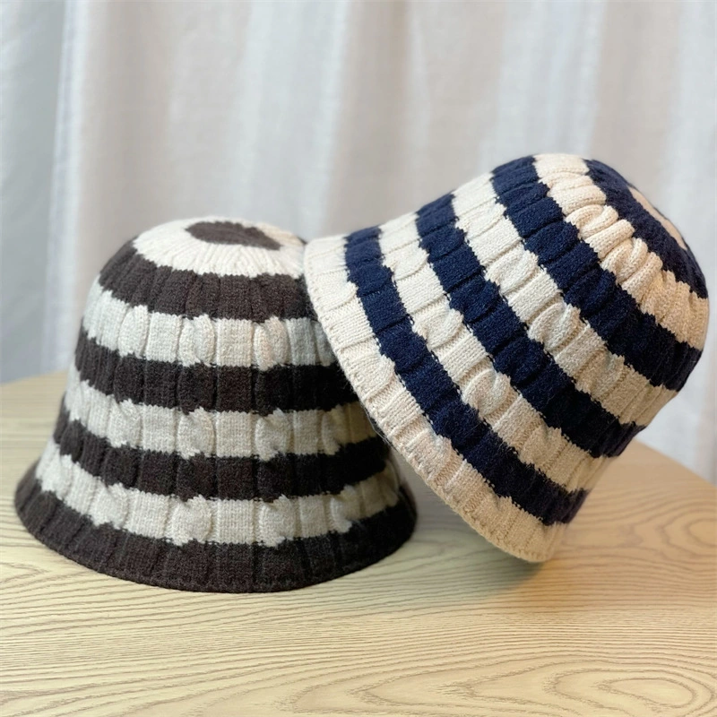 Korean Version Lady Knitted Fisherman Cap Female Fashion Autumn-Winter Warm Basic Knitting Bucket Hat