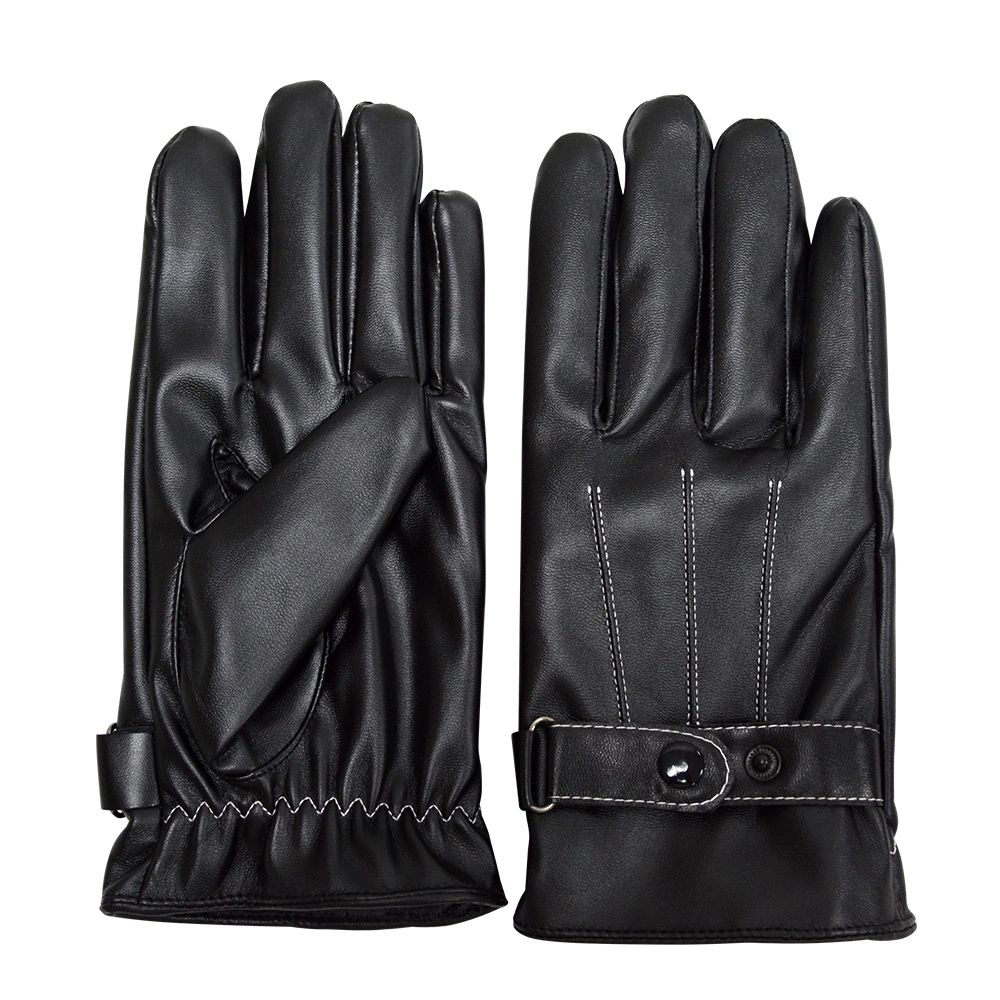 Outdoor PU Leather Mens Driving Touch Screen Wholesale Fashion Winter Mens Leather Gloves