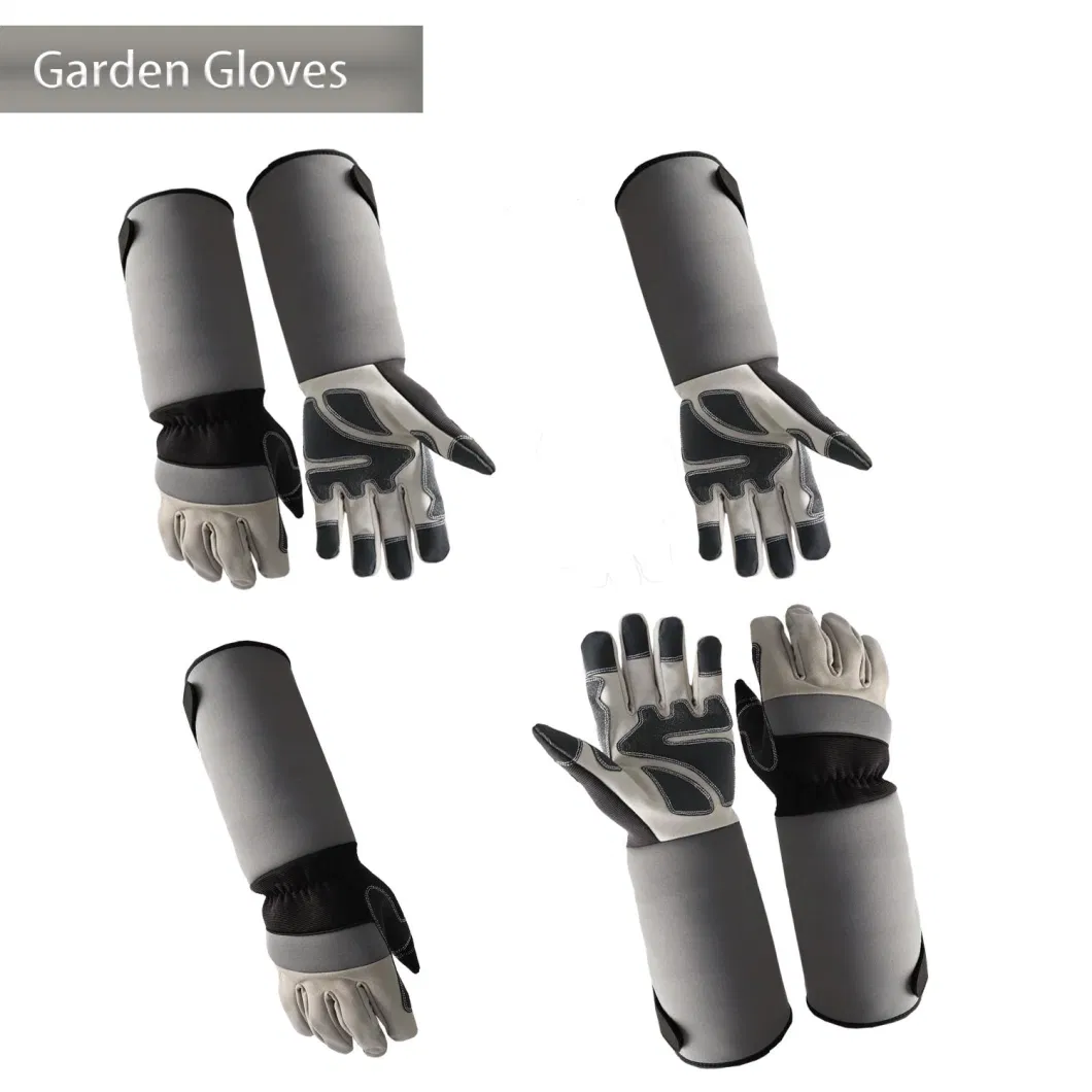 Gardening Long Sleeve Rose Pruning Thorn-Proof Gauntlet Water-Proof Safety Yard Mechanic Work Winter Warm Sport Leather Gloves