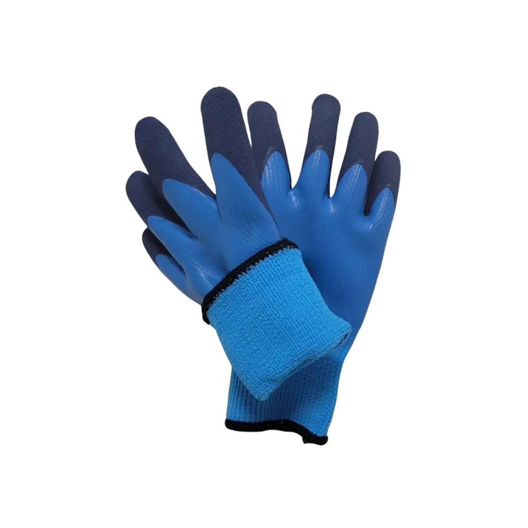 Wholesales Price Winter Fully Coated Waterproof Latex Foam Rubber Industrial Protective Safety Work Lobor Cotton Cut Resistant Glove